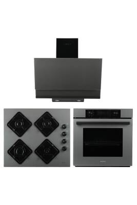 Alveus 3’lü Ankastre Set Gri Modern(AD30-KLS670-MFA627) - 1