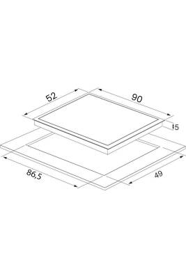 Alveus Indüksiyonlu Siyah Ankastre Cam Ocak 90 Cm - 3