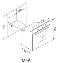 ALVEUS MFA 604 SİYAH STATİK ANKASTRE FIRIN - 4
