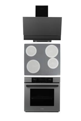 Alveus Shadow Gri Elektrikli 3'lü Cam Dijital Ankastre Set (AD30-VİTRO-MFA627) - 1