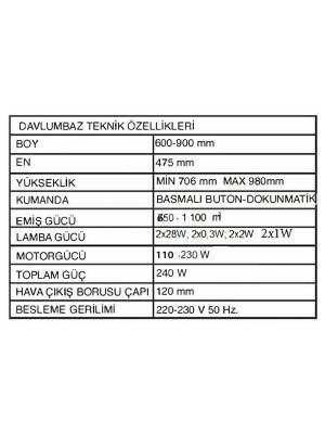 ALVEUS Siyah Dokunmatik Cam Davlumbaz - 5