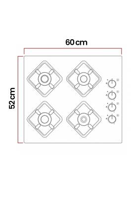 EXEP BEYAZ SET ÜSTÜ CAM OCAK(EO320) - 4